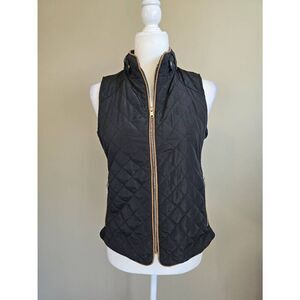 Haute Monde Quilted Vest Sz S Black